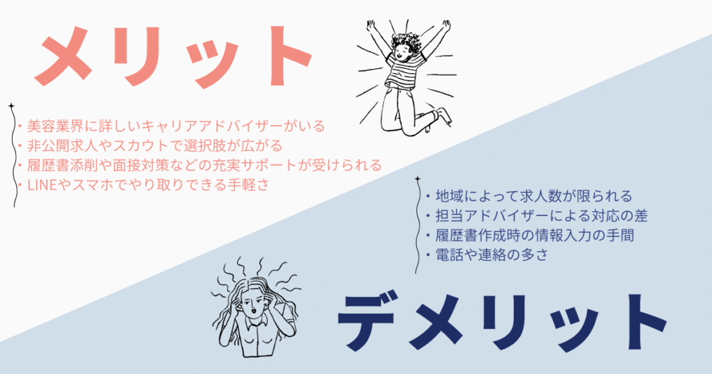 「サロンdeジョブ」のメリット・デメリットが書かれた見出しの画像