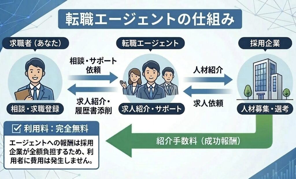 転職エージェントの報酬の仕組みをわかりやすく画像で説明