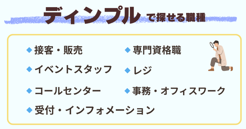 ディンプルで探せる職種の一覧表