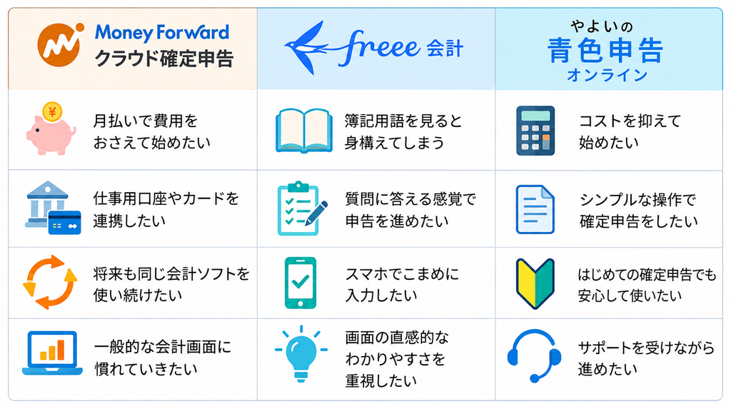 自分が重視するポイントを決め、料金と申込み条件を公式サイトで確認してから選びましょう。
